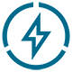 Lightning bolt in a circle 